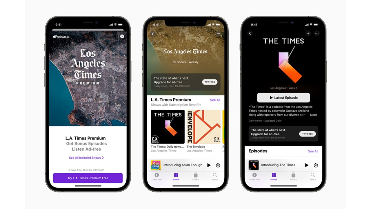 Apple Podcasts 訂閱制和頻道從今（6）日開始向聽眾開放。（圖源：蘋果官網）