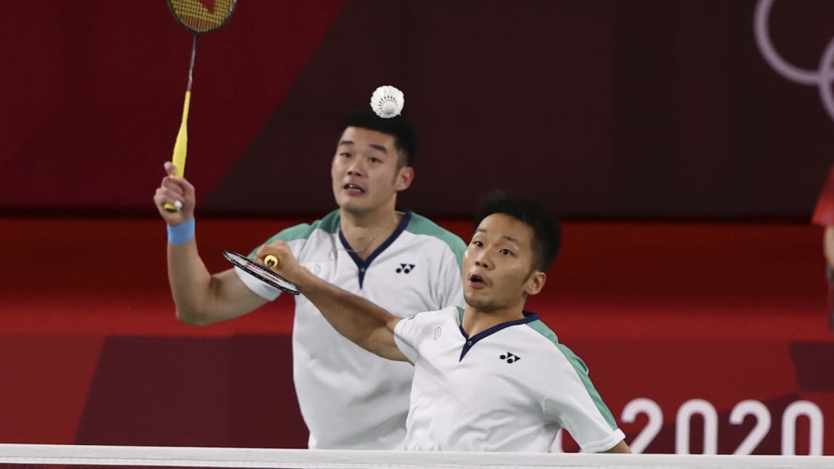 台灣羽球男雙黃金組合，李洋和王齊麟今日晚間金牌戰獲勝。（圖源／路透社）