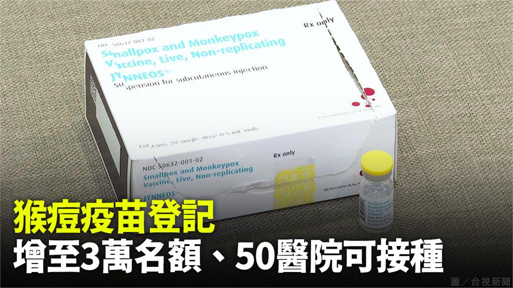 猴痘疫苗接種意願登記平台今日下午開放第二階段登記。圖／台視新聞