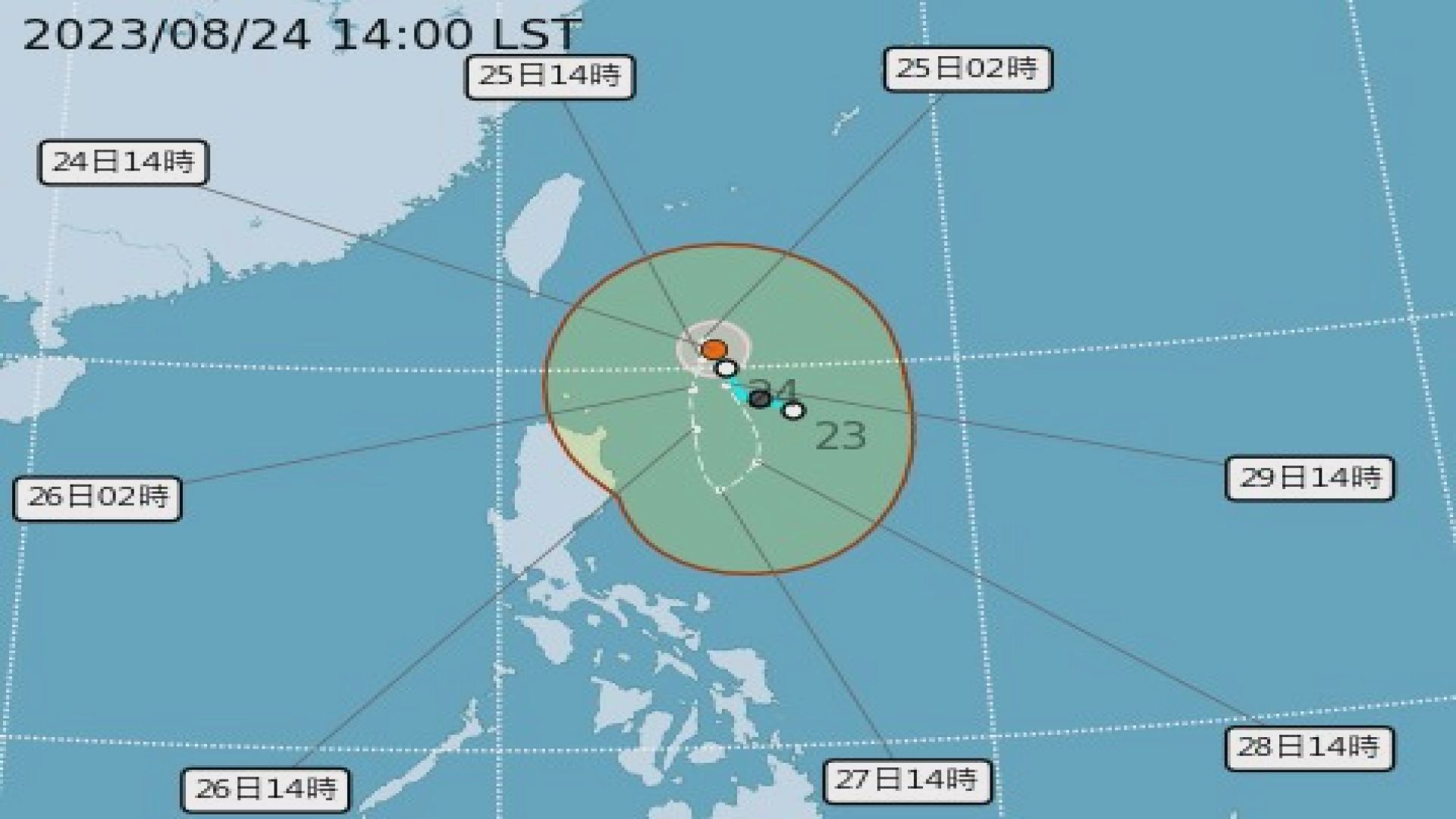 輕颱「蘇拉」形成。圖／翻攝自中央氣象局