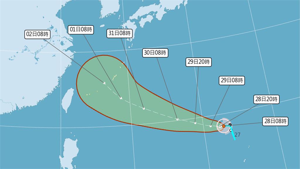 目前太平洋上呈現蘇拉、海葵、丹瑞「三颱共舞」的情況。圖／台視新聞