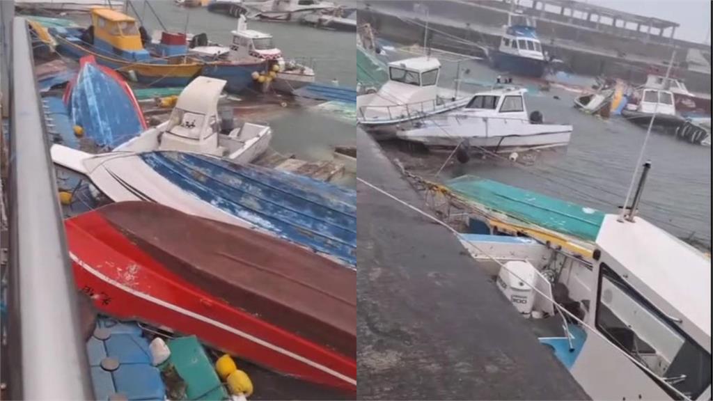 開元港漁船翻覆。圖／台視新聞