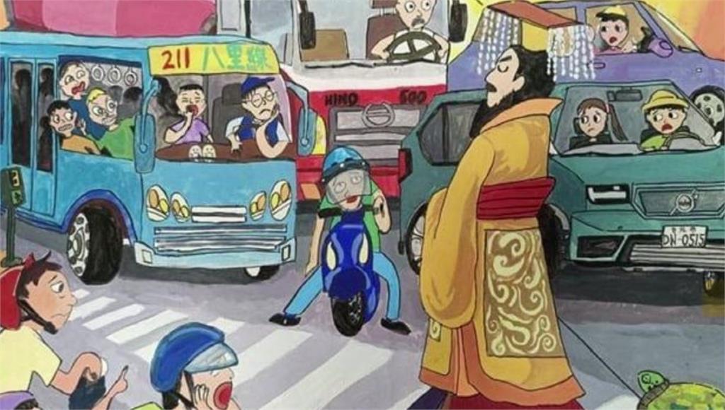 國中生畫作《帝王條款》。圖／台視新聞