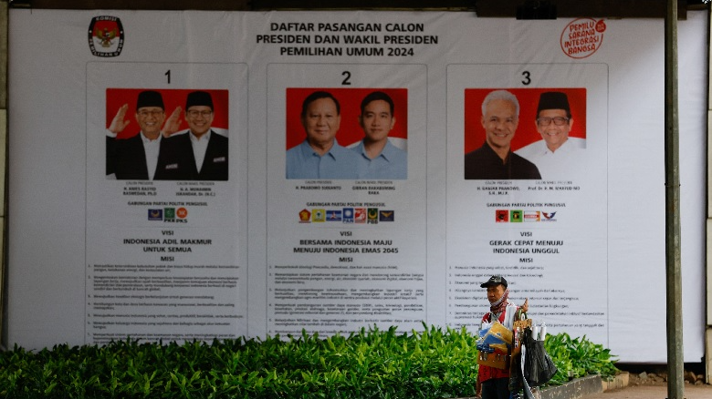 印尼今年總統大選呈現三腳督競爭局面。圖／路透社