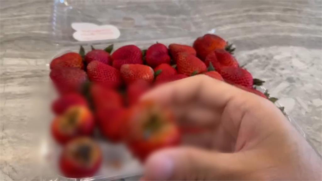 進口草莓不耐放 水果攤商：建議要吃時再清洗。圖／台視新聞