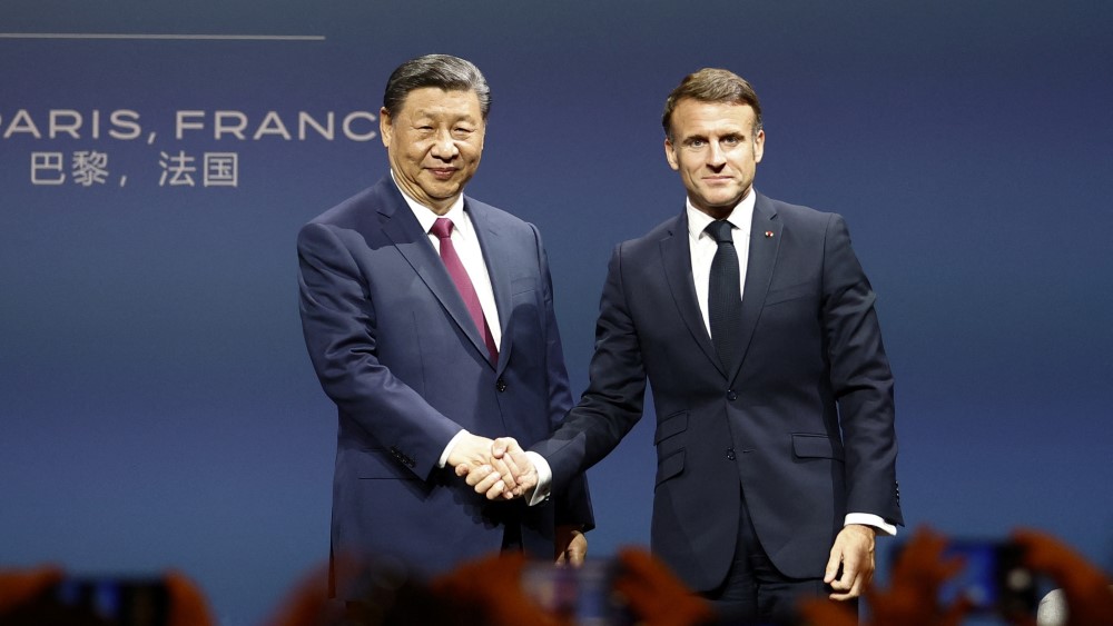 中國領導人習近平與法國總統馬克宏舉行雙邊會談（圖／路透社）
