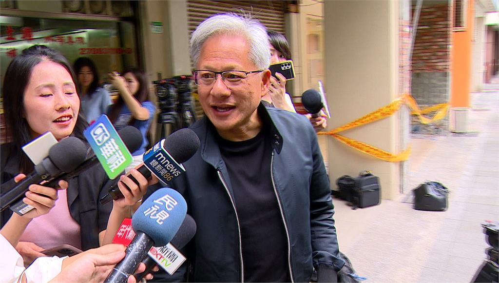 輝達執行長黃仁勳大讚雞湯好喝。圖／台視新聞