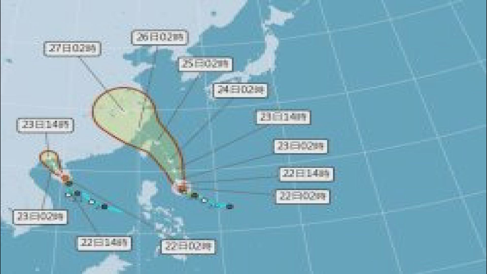 凱米「吸飽能量」今恐轉中颱！ 日氣象廳預測將登陸台灣。圖／台視新聞