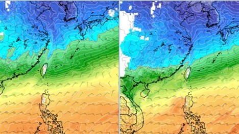 根據各國模式模擬，14日850百帕零度線接近北部。圖／翻攝自三立準氣象．老大洩天機