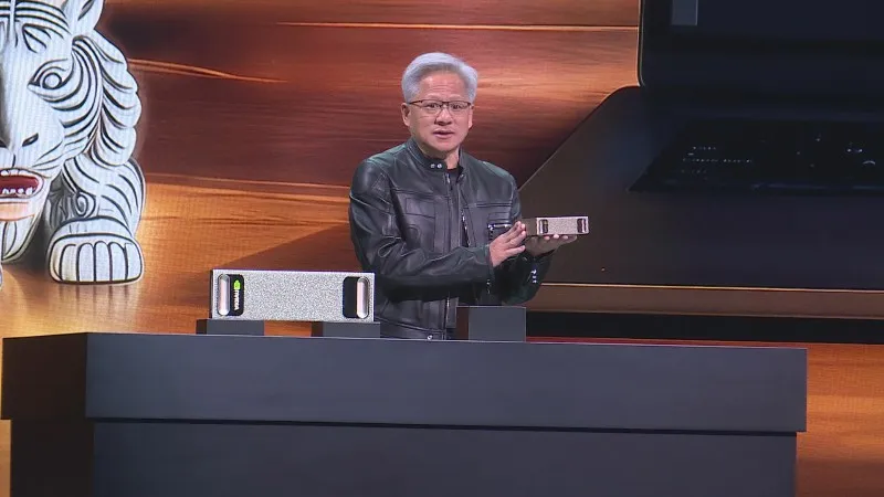 輝達（NVIDIA）執行長黃仁勳19日正式發表演講，法人分析，本次演講欽點AI伺服器、Blackwell GB200及GB300、機器人、自駕車、量子電腦等五大主軸，法人看好，輝達拿下中東千億大單。圖／非凡新聞網資料照