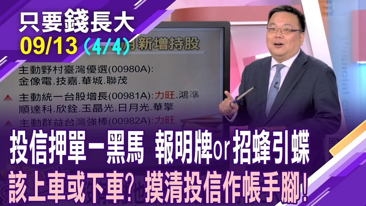 投信鎖定率高的黑馬 安心放進口袋迎Q3?投信絕非萬靈丹 技術面轉弱別戀棧?會賣的才是師傅 掌握上下車時機!